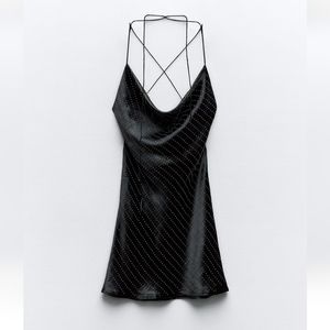 New Zara Jewel Satin Effect Dress